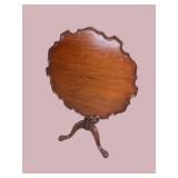 SOLID MAHOGANY CHIPPENDALE TILT TOP TABLE