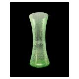 APPLE GREEN ART GLASS CRACKLE VASE