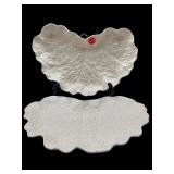 PR OF SPODE PORCELAIN LEAF DISHES