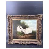 RABBIT LANDSCAPE OIL ON CANVAS