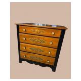SIGNED HITCHCOCK PAINT DECORATED 4 DRAWER CHEST