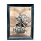 COPPER FRAMED INDIAN PLAQUE