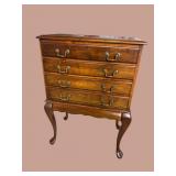 SOLID CHERRY QUEEN ANNE SILVER CHEST