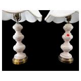 2 HAND PAINTED BRISTOL GLASS TABLE LAMPS