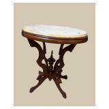 OVAL VICTORIAN MARBLE TOP TABLE