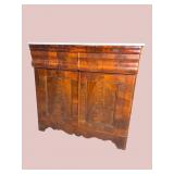 19th CENTURY FLAMED MAHOGANY OGEE TALL SERVER