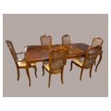 STANLEY CHERRY TABLE AND 6 CHAIRS