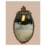 OVAL ORNATE SHELL CARVED BEVELED MIRROR