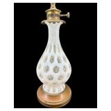 FENTON MCM OPALESCENT COIN DOT TABLE LAMP