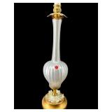 TALL ITALIAN OPALESCENT RIBBED ART GLASS TABLE