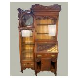 RARE MODEL OAK SIDE BY SIDE BOOKCASE/DESK