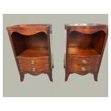 2 DREXEL 2 DRAWER TALL MAHOGANY NIGHTSTANDS