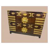 LARGE ORIENTAL BRASS ADORNED SIDEBOARD