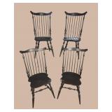 4 LAWRENCE CROUSE CUSTOM PAINTED WINDSOR CHAIRS
