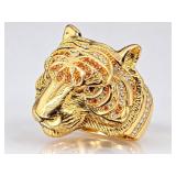 14K YELLOW GOLD TIGER HEAD MAN