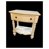 PAINT DECORATED TURNED LEG 1 DRAWER STAND