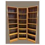 3 TEAK OPEN BOOKCASES