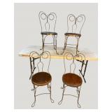 4 RARE COPPER ICE CREAM PARLOR CHAIRS