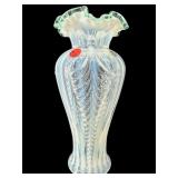 FENTON SEA MIST CREST FEATHERED OPALESCENT LARGE