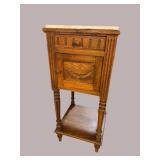 OAK MARBLE TOP ANTIQUE COMMODE