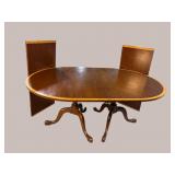 MAHOGANY BANDED BANQUET TABLE
