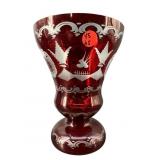 ANTIQUE EGERMANN RUBY BOHEMIAN CUT TO CLEAR