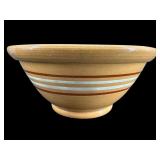 ANTIQUE YELLOW WARE BANDED MIXING BOWL