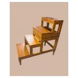TEAK PEGGED FOLDING STEP TABLE