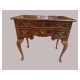 EWE WOOD INLAID QUEEN ANNE LOWBOY