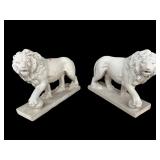 2 LARGE CONCRETE STANDING LIONS