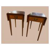 2 WALNUT PEGGED CUSTOM MADE PEMBROKE TABLES