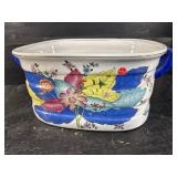 PORCELAIN TOBACCO LEAF FOOT TUB