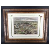 ANTIQUE COLOR ENGRAVING IN FRAME