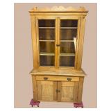 PINE 19TH CENT. STEPBACK CUPBOARD