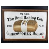 THE BEST BAKING CO. ADVERTISING SIGN IN FRAME