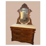 ANTIQUE ROSEWOOD VICTORIAN WISHBONE DRESSER
