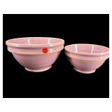 LOT OF ANTIQUE UNUSUAL OPAL STONEWARE MIXING BOWLS