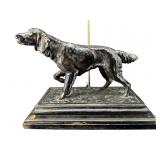 LARGE CHALKWARE HUNTING DOG TABLE LAMP