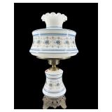 LARGE HAND PAINTED FLORAL HURRICANE TABLE LAMP