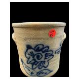 WESTMOORE BLUE MARK FLOWER STONEWARE CROCK