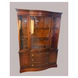 BASSET MAHOGANY INLAID BOW GLASS CHINA CLOSET
