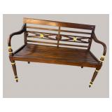 SOLID MAHOGANY CARVED BENCH
