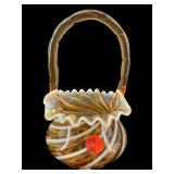 FENTON CAMEO OPALESCENT SPIRAL OPTIC RUFFLED