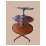 19TH CENT. LARGE 3 TIER DUMBWAITER TABLE