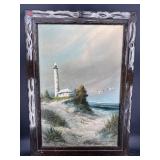 MCM COASTAL LANDSCAPE PAINTING ON CANVAS BY