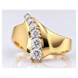 14K Y/W DIAMOND DESIGNER RING