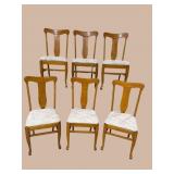 6 OAK T-BACK CHAIRS