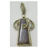 Sterling Silver Gemstone Pendant - 19 grams Total