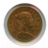 1956 Mexico Cinco Centavos