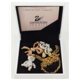 Swarovski Crystal Pin and Articulated Bear